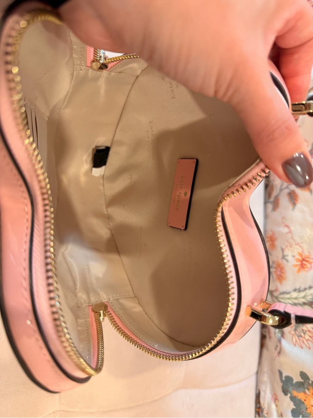 kate spade Pink Heart-Shaped Patent Top-Handle Mini Bag - Picture 3 of 5